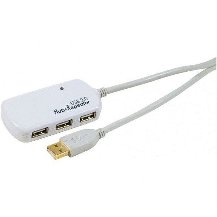 CONECTICPLUS KOMELEC EXTENDEUR USB 2.0 AMPLIFIÉE 12M AVEC HUB
