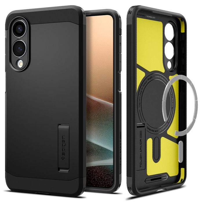 Coque Téléphone - SPIGEN - Samsung Galaxy S25 Edge - Tough Armor MagSafe - Noir - Protection renforcée