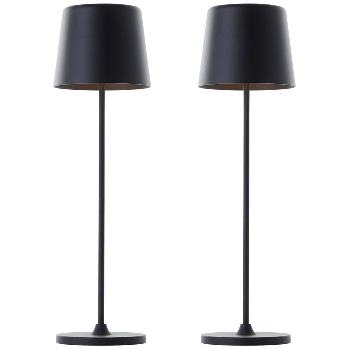 KAAMI lot de 2 lampes de jardin extérieures LED intégrée 2W noir dépoli KAAMI lot de 2 lampes de jardin extérieures LED intégrée 2W noir dépoli