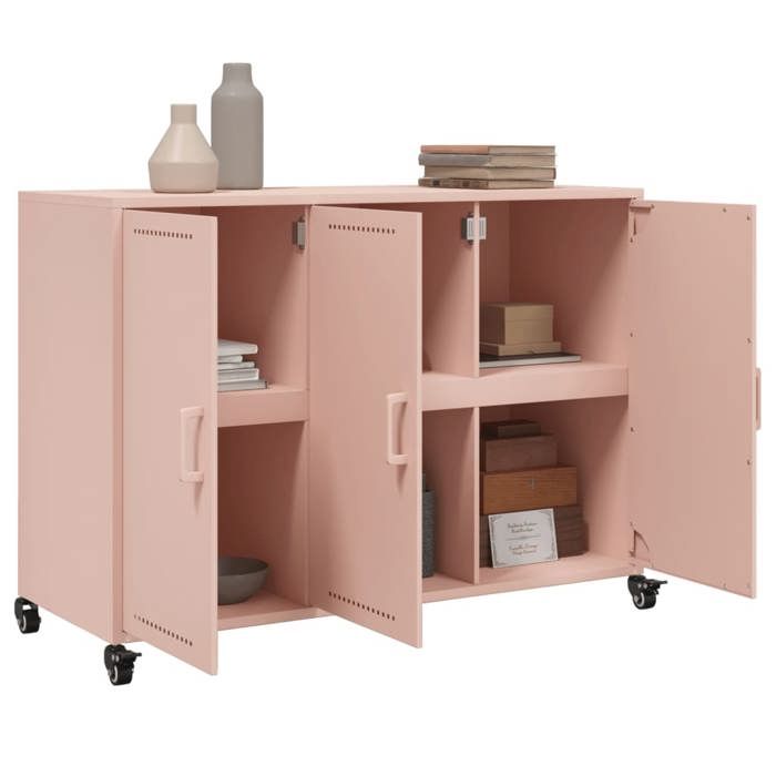 Promotion mai * Buffet bahut - Armoire de rangement - rose 1005x39x72 cm acier EU5697846681