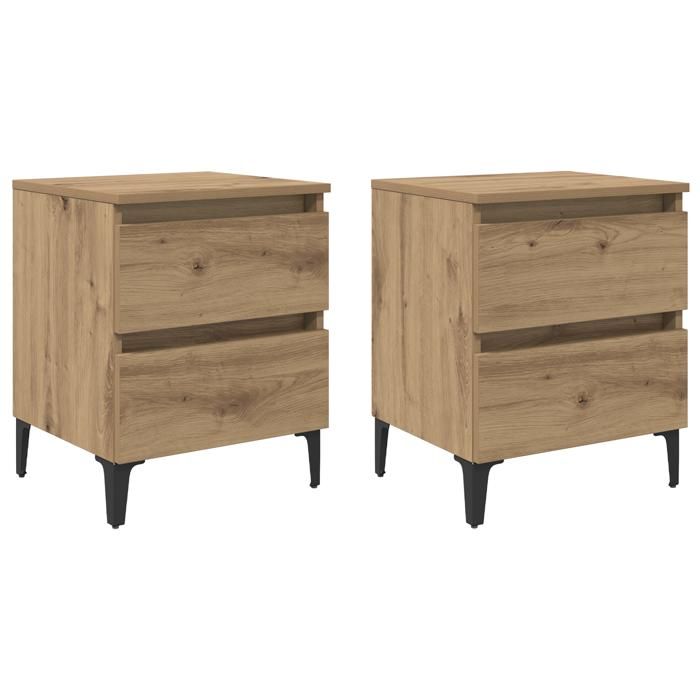 PROMOTION Armoires de lit 2 pcs Chêne artisanal 40x35x50 cm - Bois dingénierie 27310 - BestMeuble