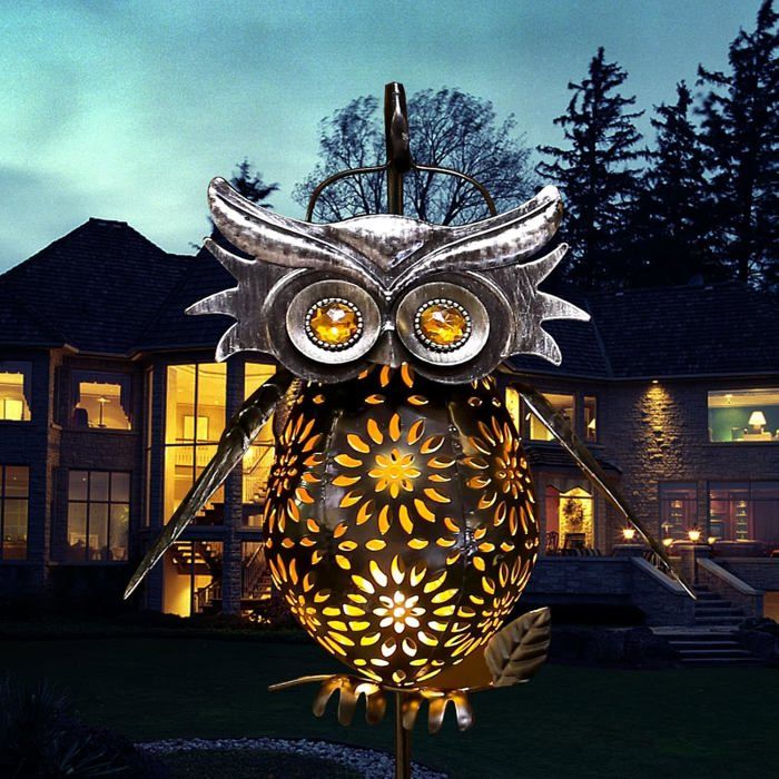 Lanterne solaire de jardin suspendue lanternes Halloween lampe pour balcon Noël Halloween hibou