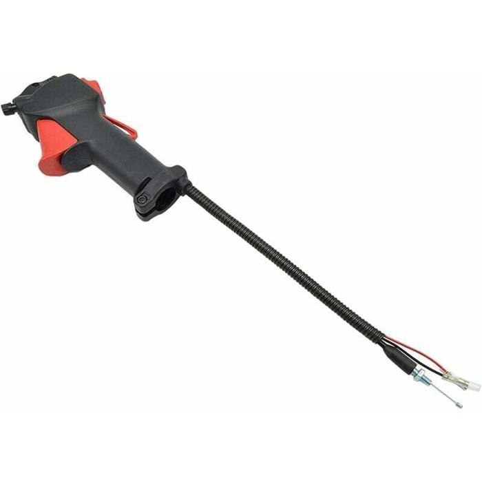 AOIUU Poignée Accélérateur + Câble Débroussailleuse 80 Cm Orange – Compatible Stihl Et Multi-Marques, Guidon 19 Mm