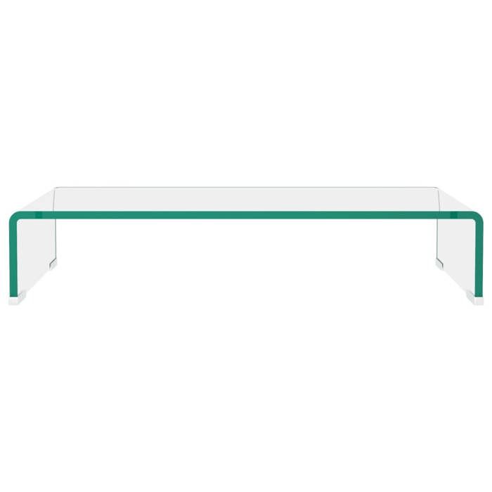 Meuble TV en verre - vidaXL - 60x25x11 cm - Verre trempé - Transparent - Épaisseur du verre 8 mm - Design moderne