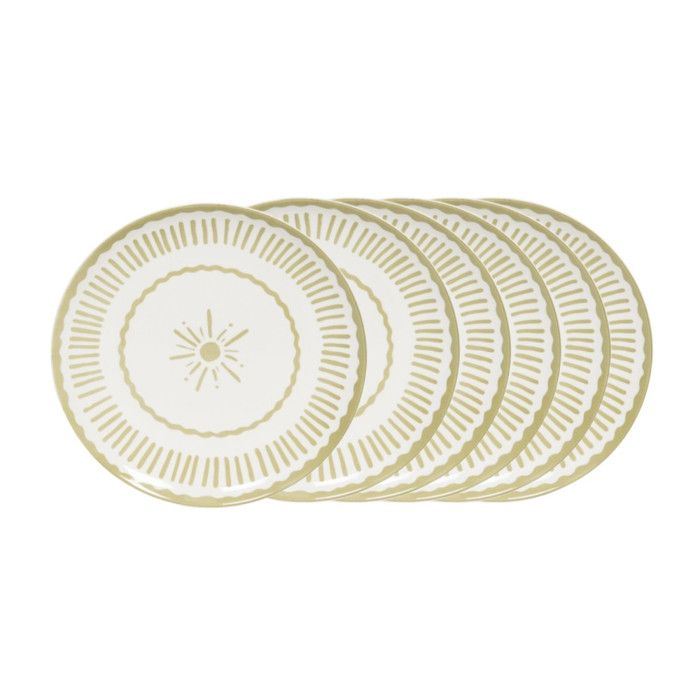 Assiette plate Tamara verte 27 cm (lot de 6) - Table Passion