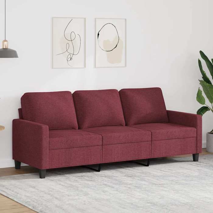 Haute Qualité Canapé à 3 places moderne - ZENCORE - 1 Sofa-set - 3 personnes - Rouge bordeaux 180cm Tissu C17240