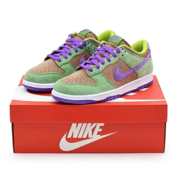 CHAUSSURES DE BASKET-BALL DA1469-200 Nike Dunk Low Veneer Duckling Pack Autumn Green Deep Purple (Mens)