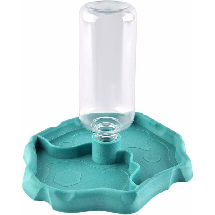Distributeur Eau Reptile 2 en 1 Nourriture Anti-Débordement Gamelle Tortue Gecko (Bleu). ODIPIE