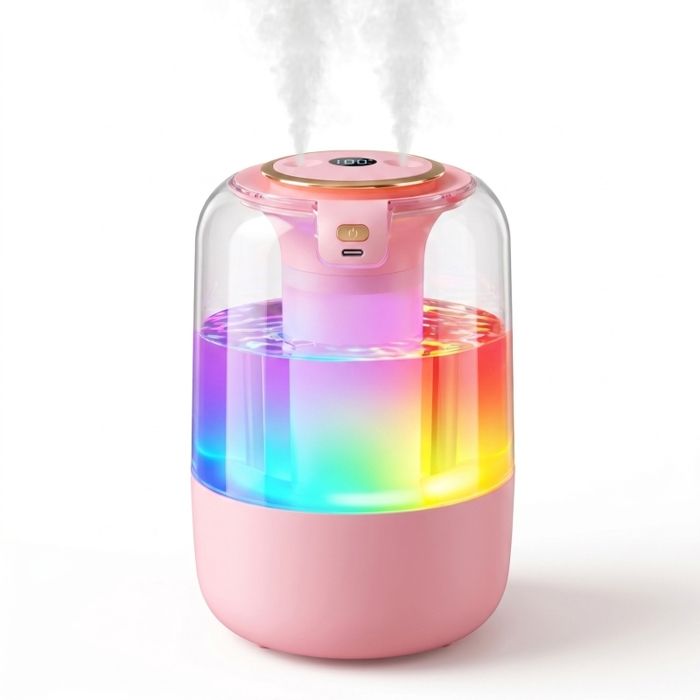 Humidificateur dair Ultrasonique 2.8L - Diffuseur dhuiles Essentielles - 300ml/h - Écran LED - Filtre en céramique - 28dB