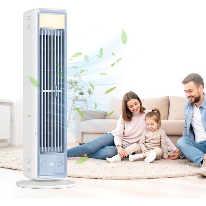 Ventilateur colonne - Ventilateur avec télécommande - Sans pales -