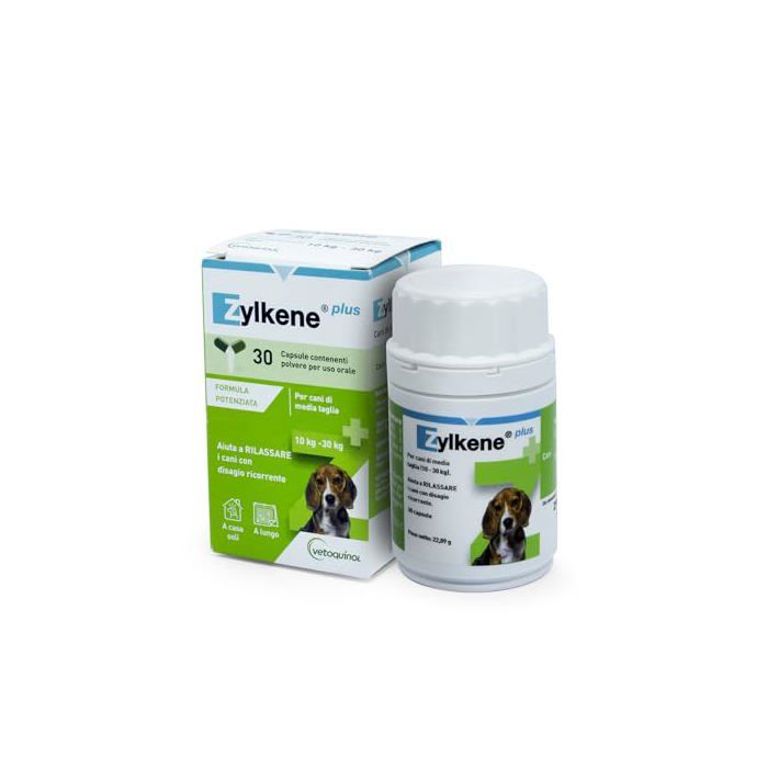 Complément alimentaire - VETOQUINOL - ZYLKENE Plus (18909076) - Pour chiens 10-30 kg - Capsule - 30 unités Complément alimentaire - VETOQUINOL - ZYLKENE Plus (18909076) - Pour chiens 10-30 kg - Capsule - 30 unités
