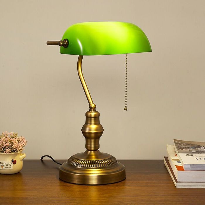 Lampe de Banquier Vintage E27 - Lampe de Bureau pour Bibliothèque