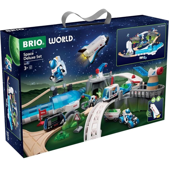 Circuit de train - BRIO - 36157 - Circuit Espace Deluxe - 56 pièces - Navette lumineuse et sonore Circuit de train - BRIO - 36157 - Circuit Espace Deluxe - 56 pièces - Navette lumineuse et sonore