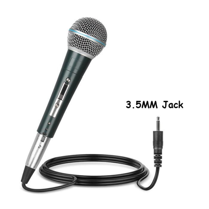 Prise jack 3,5 mm Microphone dynamique filaire à prise Jack, en métal