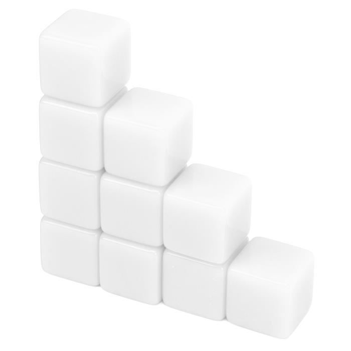 Lot de 30 dés vierges en plastique blancs ESTINK à 12 faces pour jeux et enseignement