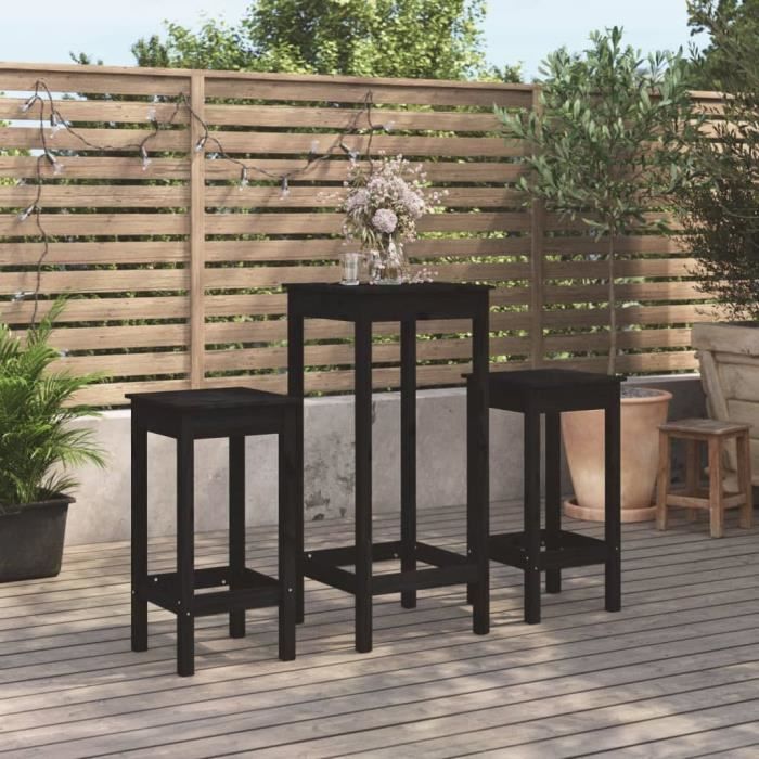 MILLION Ensemble de bar 7 pcs Bois de récupération et cuir véritable