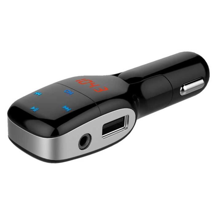 Transmetteur audio GENERIQUE Bluetooth allume-cigare MP3 FM transmetteur  sans fil double chargeur Kit mains-libres LCD USB