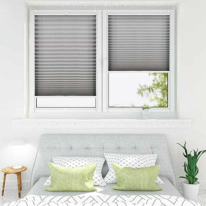 Store Plisse Rideau Occultant De Fenetre 85x120cm Anthracite Store Venitien Klemmfix Montage Sans Percage Ni Vise Achat Vente Store De Fenetre Prolongation Soldes Cdiscount