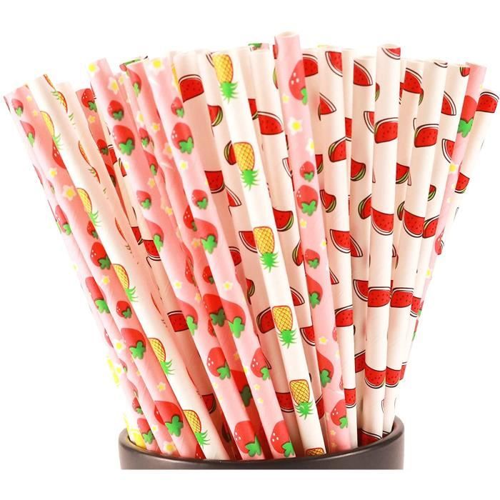 Pailles En Papier Rayées Or Et Noir - 20 Cm, Biodégradables, Compostables, Lot Pour Fête