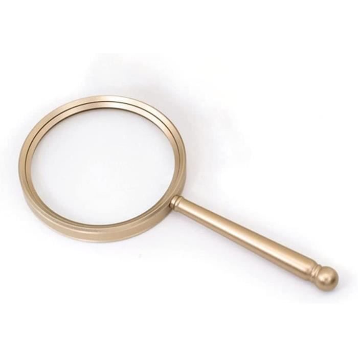 Leffis Lot de 4 loupes de lecture, loupe de poche 10x antidérapante avec cordon pour enfants et personnes âgées, lentille de loupe de 75 mm pour la lecture et l'exploration de la