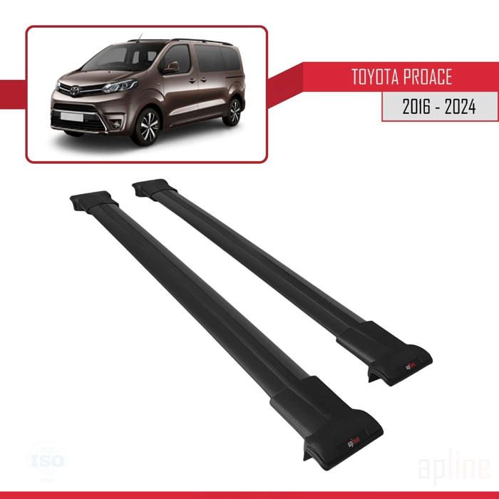 Compatible avec Toyota Proace 2016-2023 Barres de Toit FLY Modèle Railing Porte-Bagages de voiture NOIR