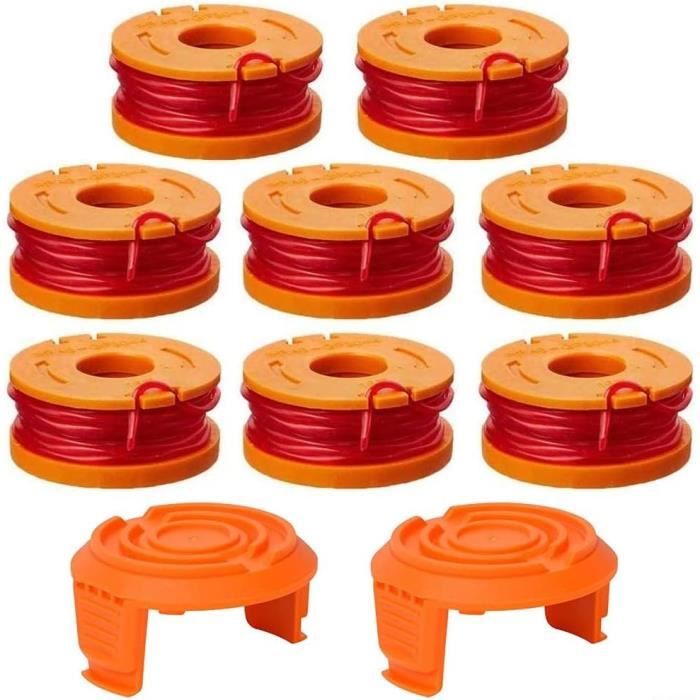 Rocchetti Filo Decespugliatore - 10 Pezzi + 2 Coperchi, Nylon 1.65mm X 30cm, Compatibili Black &amp; Decker