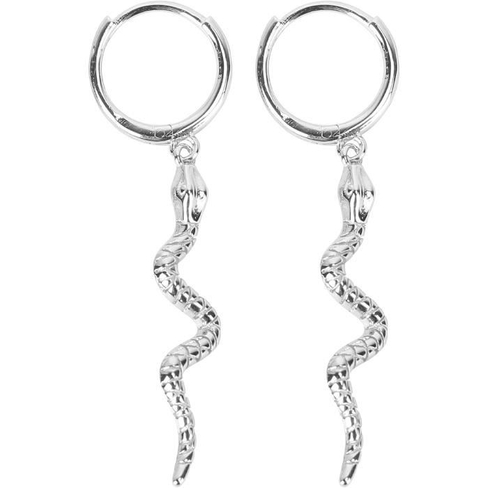 Boucles D'Oreilles Punk Skull Head Acier Inoxydable - Style Argent Pour Hommes Et Femmes
