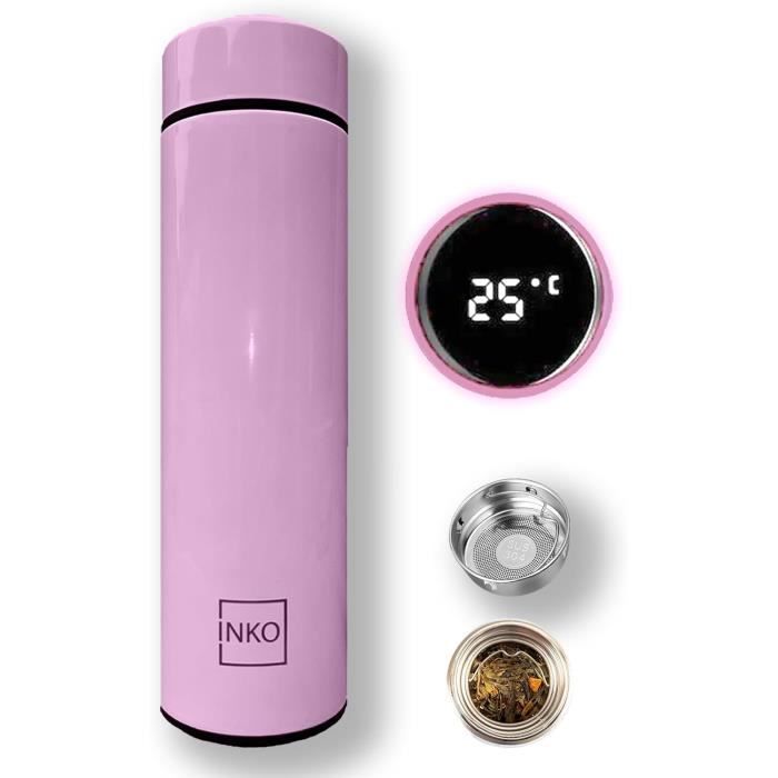 Bouteille Isotherme 500ml Avec Afficheur Digital De Température, Acier Inoxydable Blanc