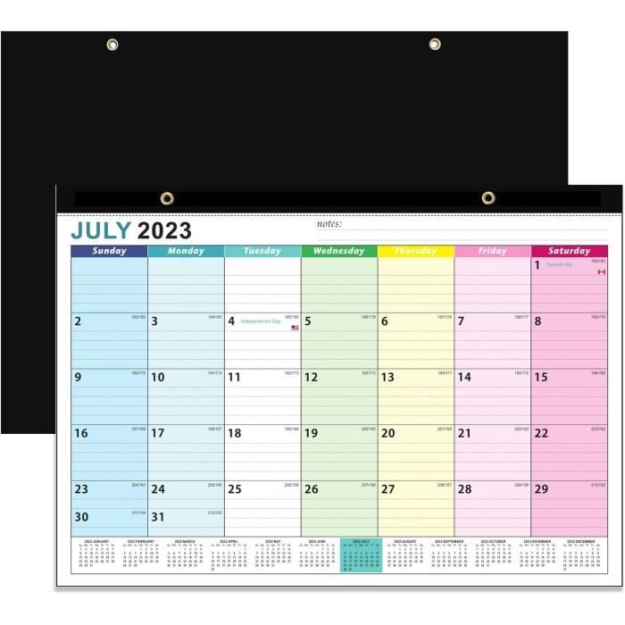Calendrier Mural 2026-2027 (18 Mois) - Format 43x30,5 Cm - Avec Vacances Et Phases Lunaires - Pour Maison, Bureau, école