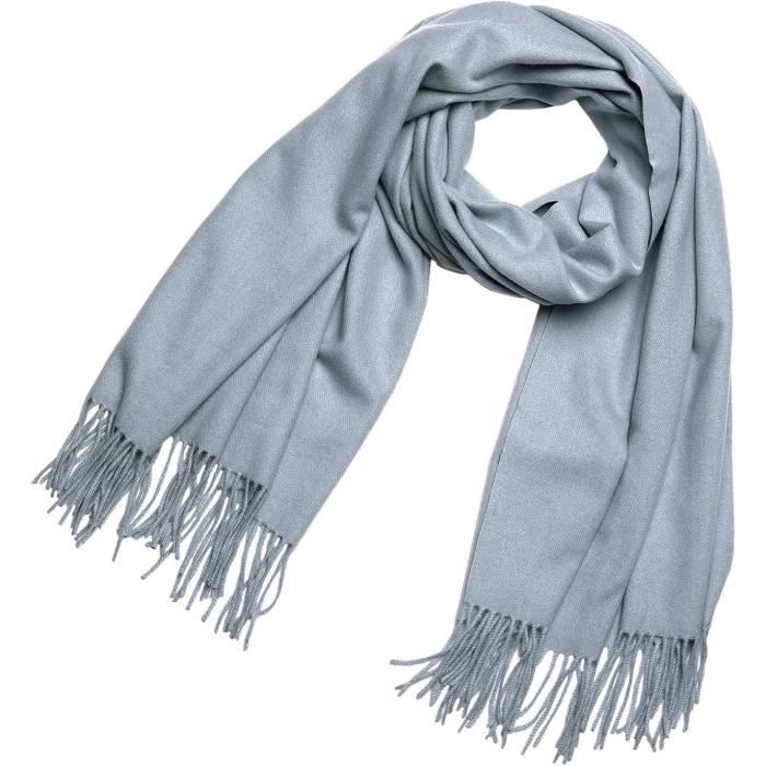 Grande écharpe étole En Cachemire Et Laine - Couleur Bleu Pétrole Uni - Top Qualité - Neuve Avec étiquettes