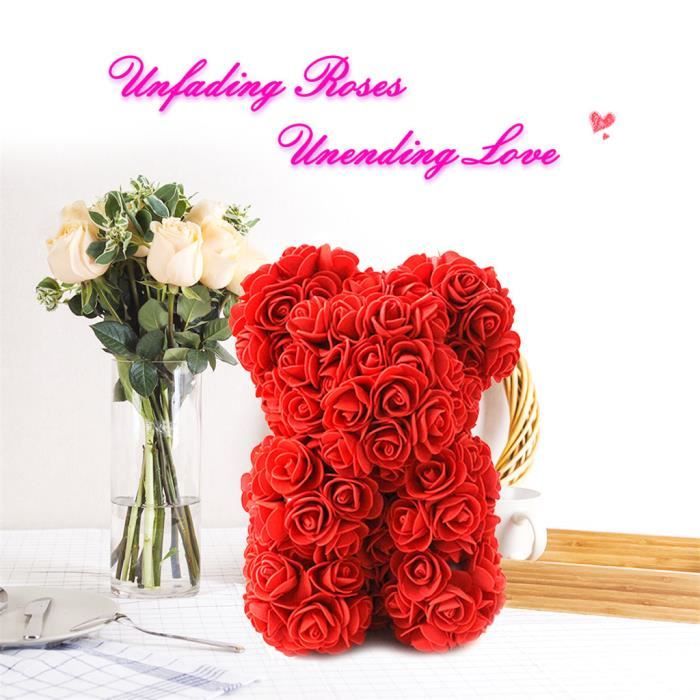 Cadeaux De 9 Pouces De Nounours De Fleur D Ours De Rose Rouge Pour La Saint Valentin D Anniversaire De Mariage Return 6336 Cdiscount Maison