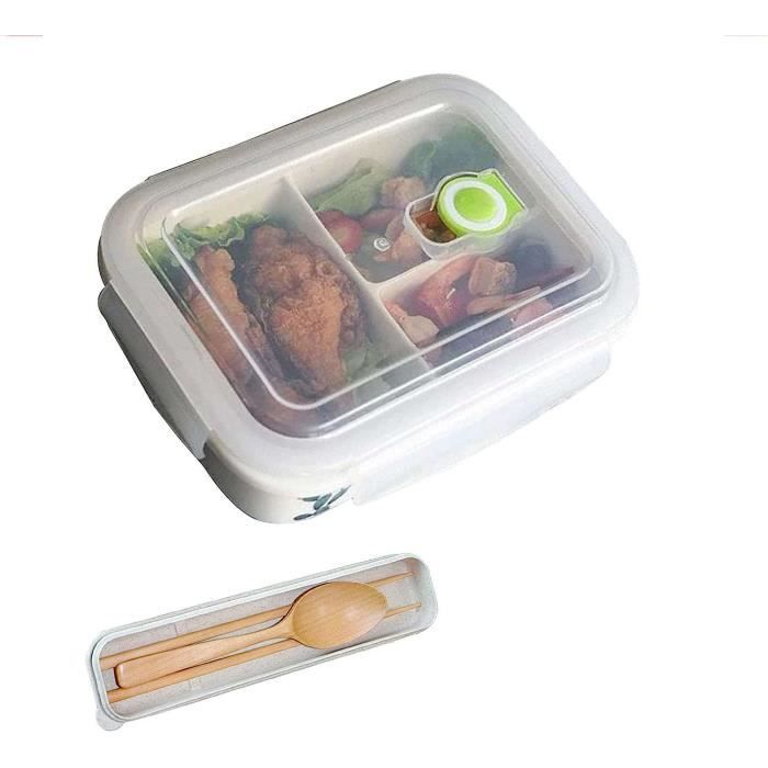 JORTINE Lunch Box,Boite à Repas 1900ML Avec 5 Compartiments,Bento Lunch Durable Avec Couverts