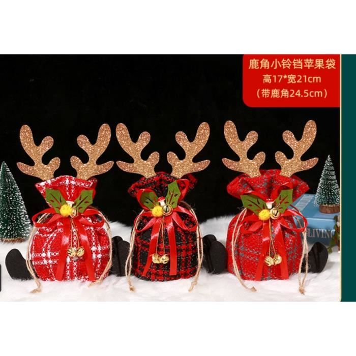 12 Sachets Cadeaux En Toile De Jute Avec Cordon - Motif Gnome De Noël, Pour Bonbons Et Petits Présents