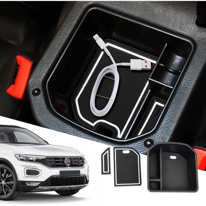 BIXUAN Organizador De Reposabrazos Para VW T-Roc 2018-2025 – Bandeja Compartimento Central, ABS Duradero, Antirruido Y Antideslizante, Fácil Instalación