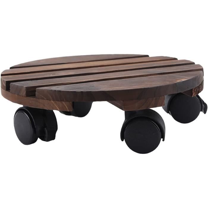 Chariot à Plantes Avec Roulettes VIBINHO - Diamètre Réglable 38-59cm - Charge Max 200kg - Pour Intérieur/extérieur - Noir