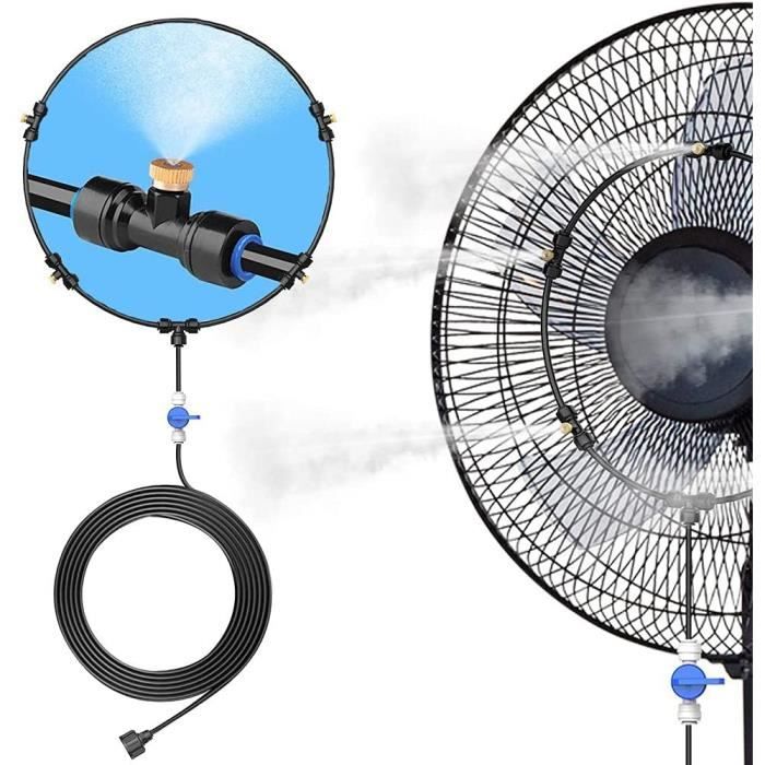 Kit Brumisation Ventilateur 26 Pieds - Anneau Brume Extérieur Avec 6 Buses Pour Rafraîchissement