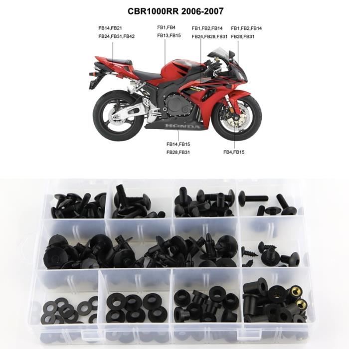 Kit Vis Boulons Carénage Moto Suzuki – 190 Pièces, Couleur Noir Mat, Aluminium, Pour Carénages, Garde-boue, Pare-brise