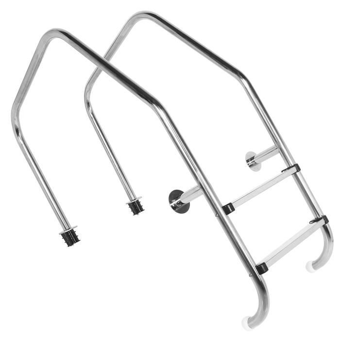 Échelle De Piscine 2 Marches En Acier Inoxydable 304 - Antidérapante, Pour Piscine Hors-sol 0.8-1.0 M