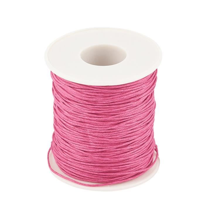 Lot De 80 Mètres De Cordon Coton Ciré Blanc 1mm - Pour Bracelets, Perles, Créations DIY