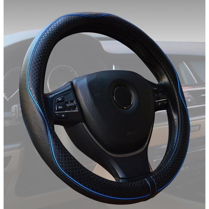 Couvre volant universelle cuir noir Pose facile PU respirant