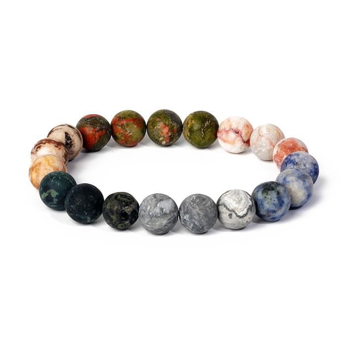Bracelet en pierre naturelle du système solaire pour hommes et femmes bijou de perles bleues