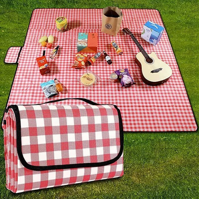 Tapis De Pique-nique Imperméable Extra Large 200x150 Cm - Pliable, Portable, Idéal Plage, Camping | Tissu Oxford PVC