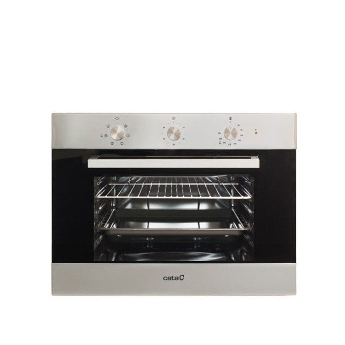 Four Multifonction Cata MES 8007 X 80L - 7 Fonctions, Porte Full Glass, Nettoyage AquaSmart - 60cm Inox/Noir