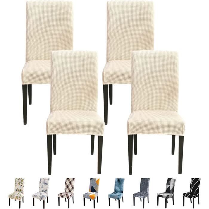 Housses De Chaise Extensibles Lot De 6 - Élégantes & Lavables | Protection & Décoration Salle à Manger, Mariage, Hôtel