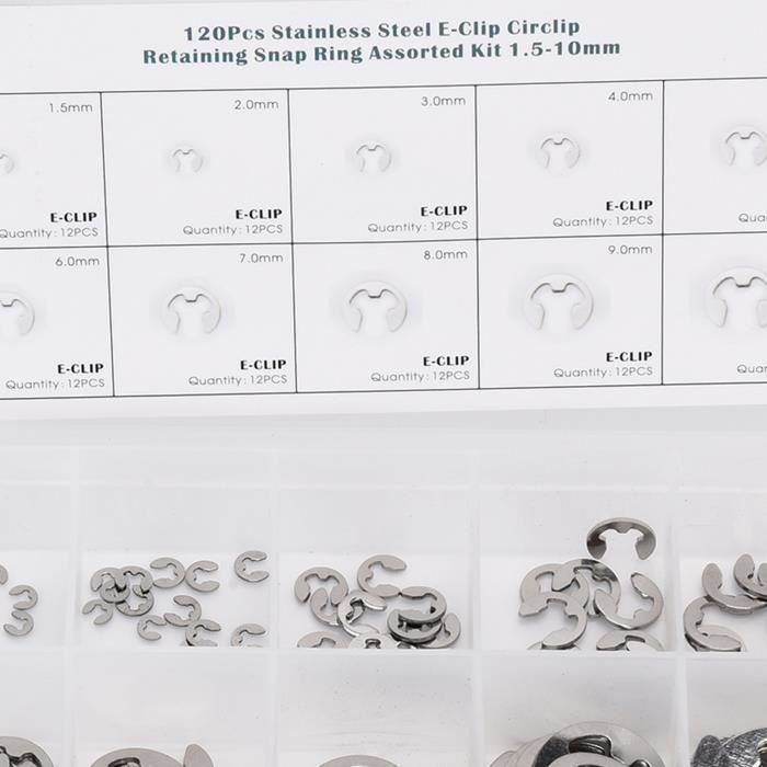 GOTOTOP Kit D'assortiment De Clips E 200PCS E Clip Assortiment Kit En