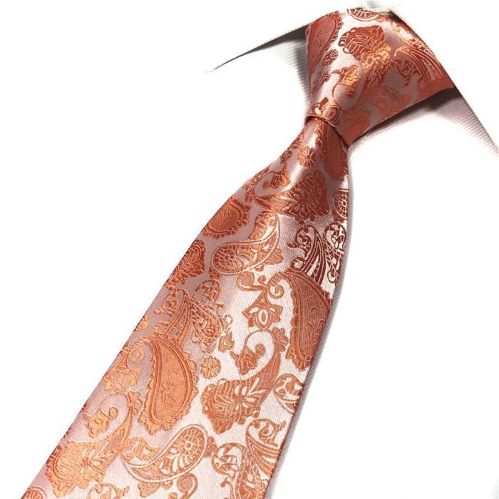 Cravate Large Homme Orange Accessoire De Costume Pour Mariage A