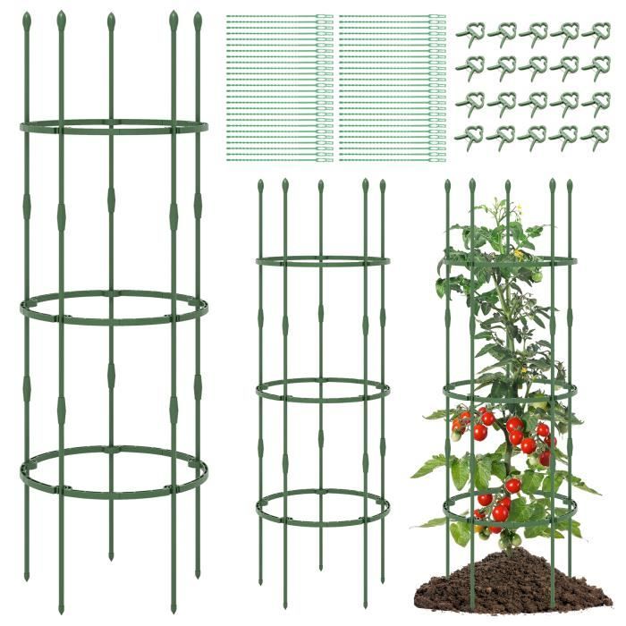 Obélisque Jardin 148cm CEASELESLY - Support Plantes Grimpantes, Tomates, Stable Et Anti-rouille, Décoration Extérieure