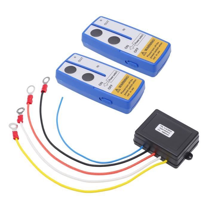 Dioche récepteur de télécommande de treuil de voiture Kit de télécommande de treuil sans fil de 75 pieds alimenté par batterie