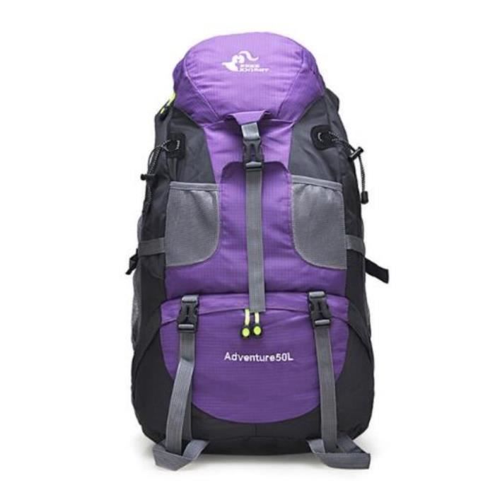 Sac à Dos De Camping Hwjianfeng 50L - Randonnée, Escalade, Voyage - Imperméable Avec Housse