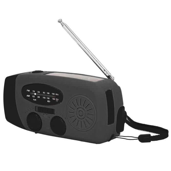 Angoily Lampe Torche Solaire LED à Manivelle - Éclairage D'Urgence Rechargeable, Idéale Camping & Survie
